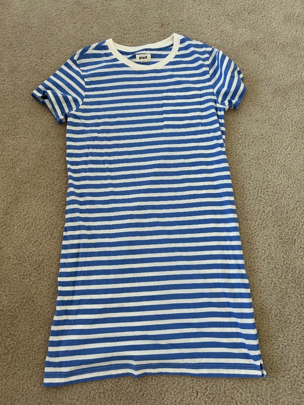 Softspun T-shirt organic cotton striped dress Sz Medium by Pact